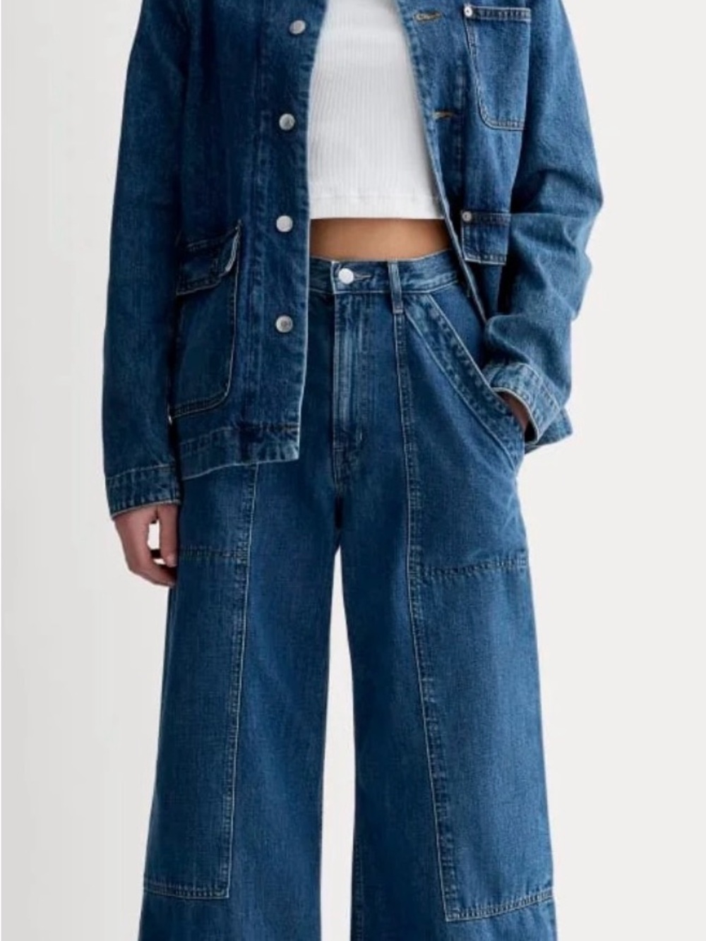 Everlane Dark Blue Wide-Leg High-Rise Jeans